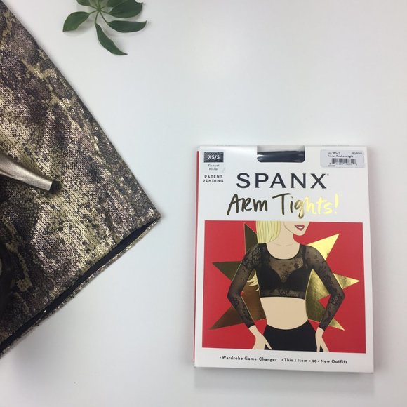 NIB SPANX Open-Weave Floral Arm Tights Shaper Top - Picture 6 of 9